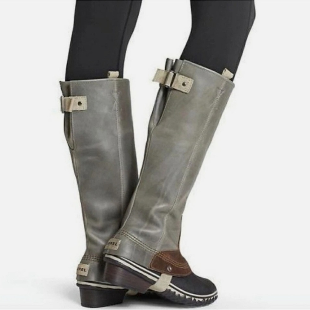 Sorel Taupe and Dark Brown Winter Boots